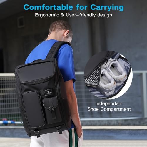 Men's Travel Backpack, 17.3 Inches Business Laptop, Water-Resistant, Carry on Airline Approved, USB Charger Port, 18x14x