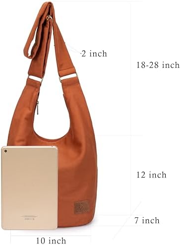 Coton Pose Women's Hippie Crossbody Bag - Top Zip Large Capacity Canvas Sling Bag - Handmade Jacquard Cloth