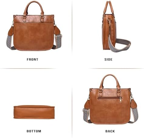 AUYOCO Vegan Leather Crossbody Bags for Women Handbag with Guitar Strap Zipped Pockets AUYOCO Vegan Leather Crossbody