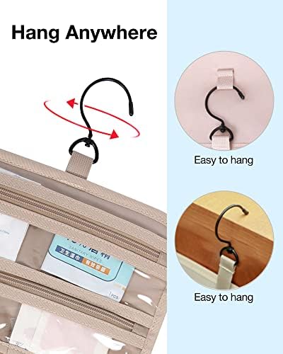 Toiletry Bag Smart Hanging Travel Makeup Organizer TSA Approved Transparent | Travel Makeup Organizer with Hanging Feat
