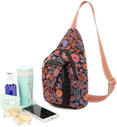 SILKAREA Embroidered Boho Small Sling Bag for Women Travel (Blue) SILKAREA Embroidered Boho Small Sling Bag for Women Ch