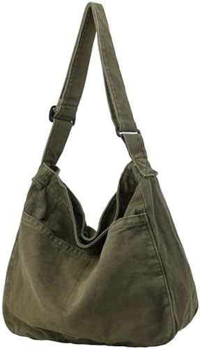 Dainaotm Canvas Tote Bag Casual Hobo Crossbody Shoulder Bag for Women Large Purse Messenger Bag Travel Work Dainaotm Can