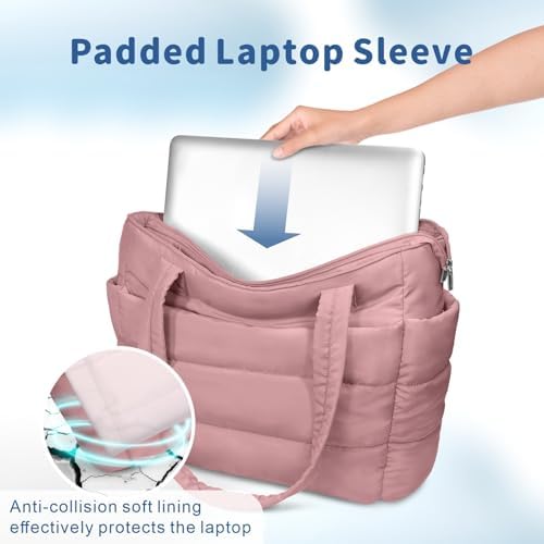 TOPDesign Lightweight Puffy Handbag for Women Travel TOPDesign Quilted Shoulder Bag for Women Work TOPDesign Puffer Tote