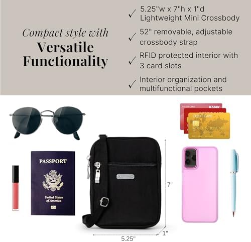 Baggallini Women's Essential Mini Crossbody Bag + Size & Color + Versatile & Stylish + Travel & Daily Use + Fashionable