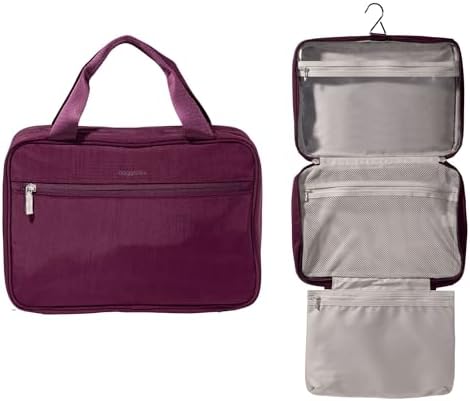 Baggallini Unisex Large Hanging Travel Toiletry Kit - Lightweight 8x11 Inch Makeup Bag for Everyone Travel