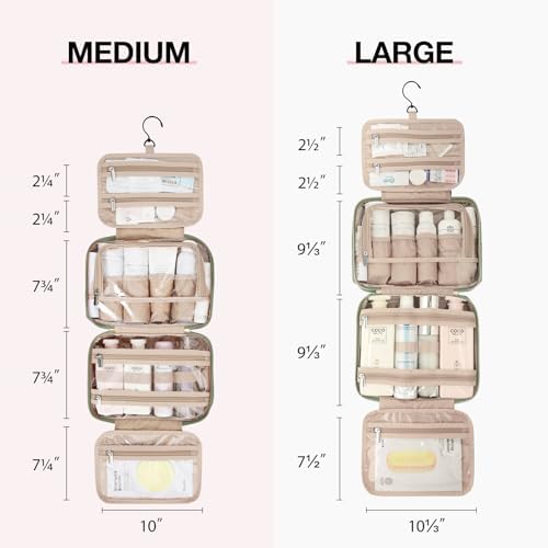 Toiletry Bag Smart Hanging Travel Makeup Organizer TSA Approved Transparent | Travel Makeup Organizer with Hanging Feat