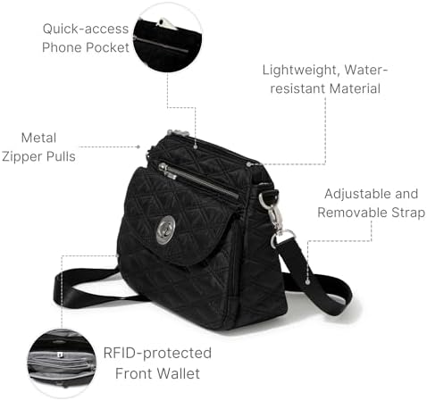 Baggallini Calais Crossbody Bags for Women Lightweight Water-Resistant Travel Purse Baggallini Calais Crossbody Bags for