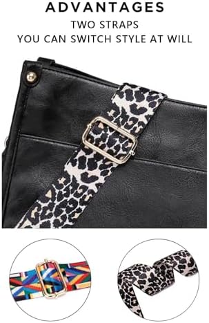 AUYOCO Vegan Leather Crossbody Bags for Women Handbag with Guitar Strap Zipped Pockets AUYOCO Vegan Leather Crossbody