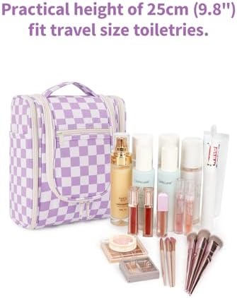 Narwey Large Blue Leaf Hanging Toiletry Bag for Women Travel and Men Cosmetics Organizers