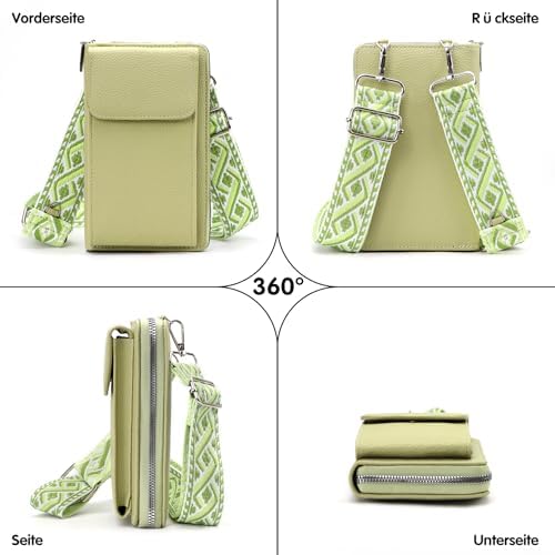 Women's Small PU Leather Crossbody Bag for Phone, 7 Inches | DBPBToU Women's PU Leather Crossbody Phone Purse, 7 Inches