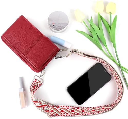 Women's Small PU Leather Crossbody Bag for Phone, 7 Inches | DBPBToU Women's PU Leather Crossbody Phone Purse, 7 Inches
