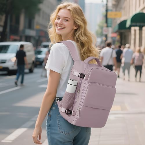 Women's Flight Approved Travel Backpack with USB Charging, Lightweight & Waterproof, Ideal for College, Work and Travel