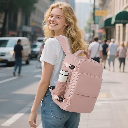 Women's Flight Approved Travel Backpack with USB Charging, Lightweight & Waterproof, Ideal for College, Work and Travel