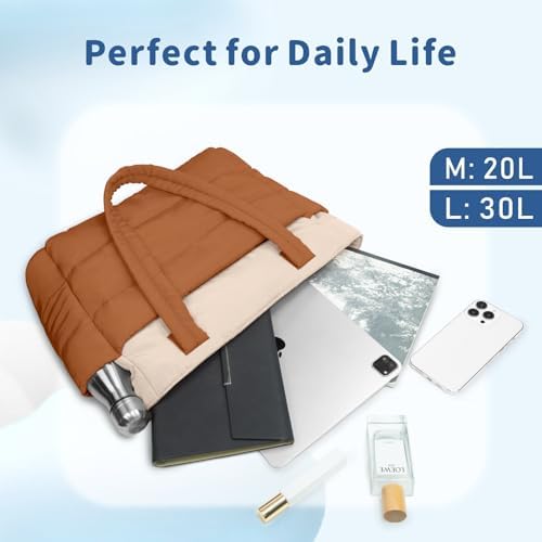 TOPDesign Lightweight Puffy Handbag for Women Travel TOPDesign Quilted Shoulder Bag for Women Work TOPDesign Puffer Tote