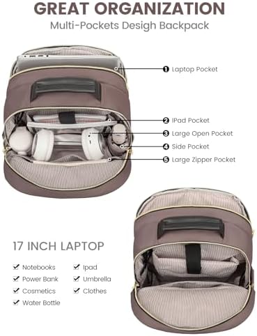 Laptop Backpack Purse for Women Work Travel Black OEKO-TEX STANDARD 100 Laptop Backpack Purse for Women College Black Qu