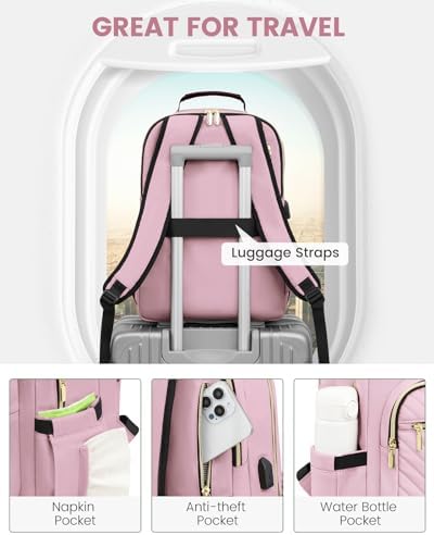 Laptop Backpack Purse for Women Work Travel Black OEKO-TEX STANDARD 100 Laptop Backpack Purse for Women College Black Qu