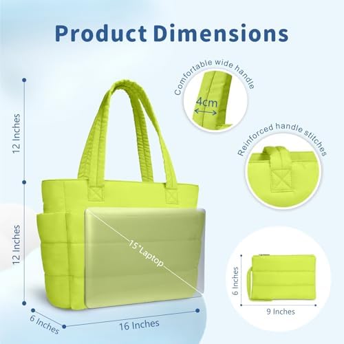 TOPDesign Lightweight Puffy Handbag for Women Travel TOPDesign Quilted Shoulder Bag for Women Work TOPDesign Puffer Tote