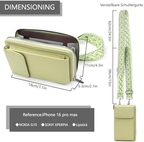 Women's Small PU Leather Crossbody Bag for Phone, 7 Inches | DBPBToU Women's PU Leather Crossbody Phone Purse, 7 Inches