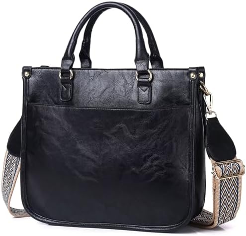 AUYOCO Vegan Leather Crossbody Bags for Women Handbag with Guitar Strap Zipped Pockets AUYOCO Vegan Leather Crossbody