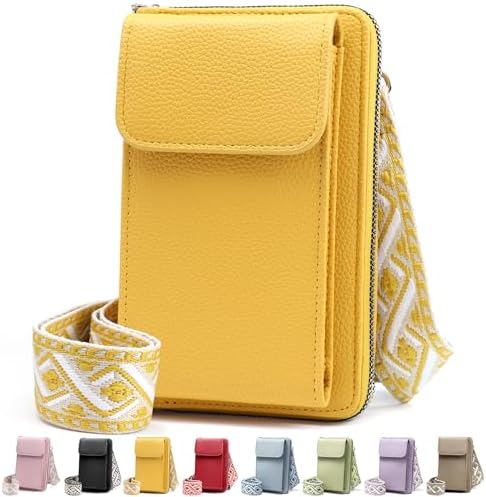Women's Small PU Leather Crossbody Bag for Phone, 7 Inches | DBPBToU Women's PU Leather Crossbody Phone Purse, 7 Inches