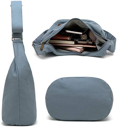 Coton Pose Women's Hippie Crossbody Bag - Top Zip Large Capacity Canvas Sling Bag - Handmade Jacquard Cloth