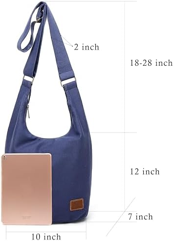 Coton Pose Women's Hippie Crossbody Bag - Top Zip Large Capacity Canvas Sling Bag - Handmade Jacquard Cloth