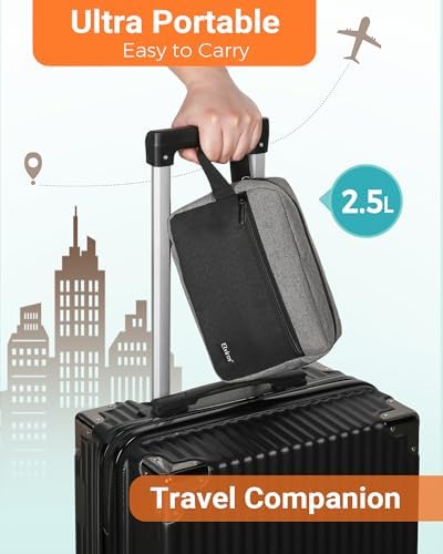 Elviros Lightweight Travel Toiletry Bag for Women and Men Travel Essentials Gifts for Men(Navy Blue) Global Recycled Sta