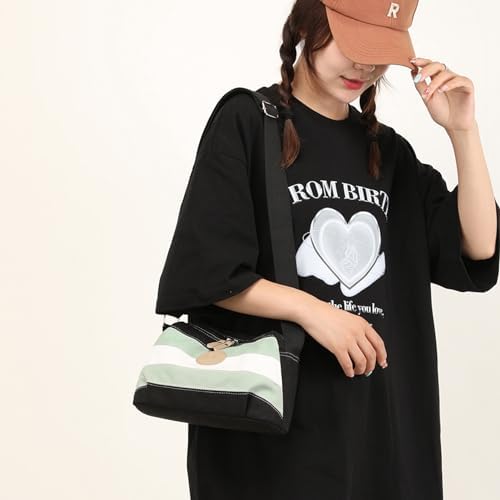 Sunshinejing Lightweight Crossbody Bag for Women | Casual Purses for Daily Travel | Small Canvas Bag with Adjustable Str