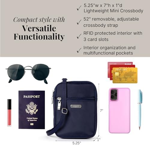 Baggallini Women's Essential Mini Crossbody Bag + Size & Color + Versatile & Stylish + Travel & Daily Use + Fashionable