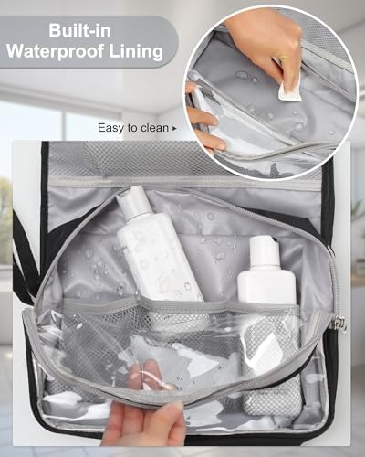 Relavel Travel Toiletry Bag for Men, Large Capacity Travel Kit, Hanging Toiletry Bag for Women