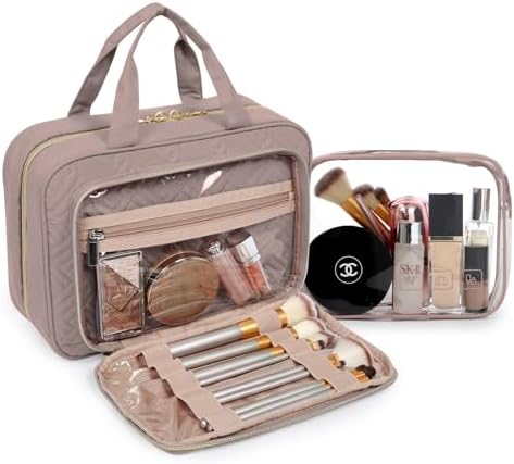 Toiletry Bag Smart Hanging Travel Makeup Organizer TSA Approved Transparent | Travel Makeup Organizer with Hanging Feat