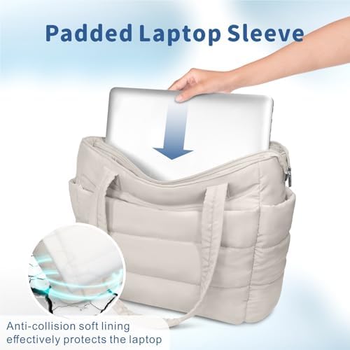 TOPDesign Lightweight Puffy Handbag for Women Travel TOPDesign Quilted Shoulder Bag for Women Work TOPDesign Puffer Tote