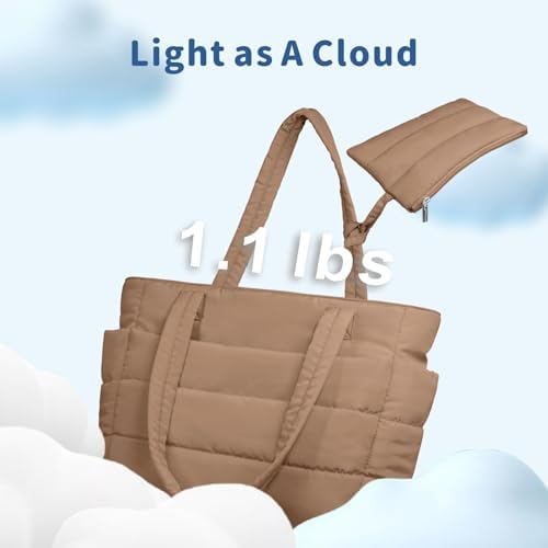 TOPDesign Lightweight Puffy Handbag for Women Travel TOPDesign Quilted Shoulder Bag for Women Work TOPDesign Puffer Tote