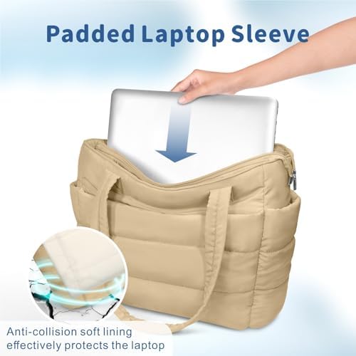 TOPDesign Lightweight Puffy Handbag for Women Travel TOPDesign Quilted Shoulder Bag for Women Work TOPDesign Puffer Tote