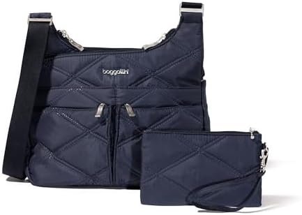 Baggallini Cross Over Crossbody Women Lightweight Water-Resistant Nylon Organized Travel Bag Purse