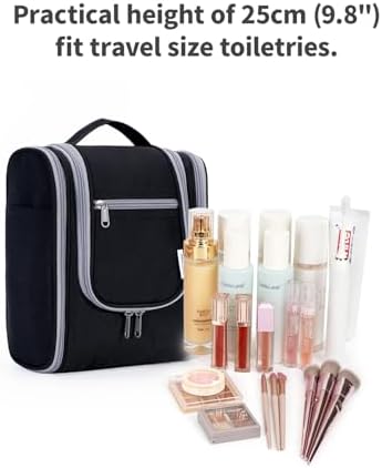 Narwey Large Blue Leaf Hanging Toiletry Bag for Women Travel and Men Cosmetics Organizers