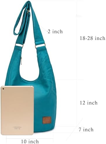 Coton Pose Women's Hippie Crossbody Bag - Top Zip Large Capacity Canvas Sling Bag - Handmade Jacquard Cloth