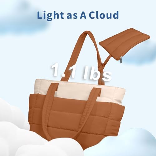 TOPDesign Lightweight Puffy Handbag for Women Travel TOPDesign Quilted Shoulder Bag for Women Work TOPDesign Puffer Tote