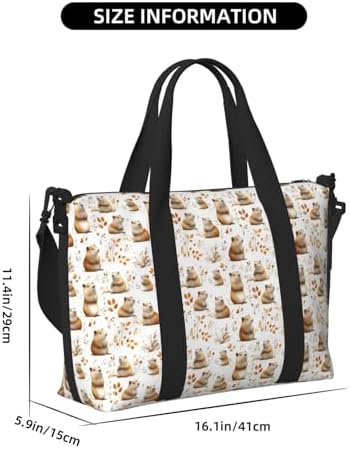 Travel Duffle Bags For Women & Men - Cute Capybara Q Print For Travel & Business Trips Travel Duffle Bags For Women &