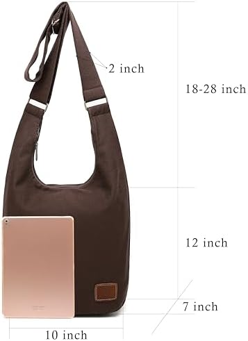 Coton Pose Women's Hippie Crossbody Bag - Top Zip Large Capacity Canvas Sling Bag - Handmade Jacquard Cloth