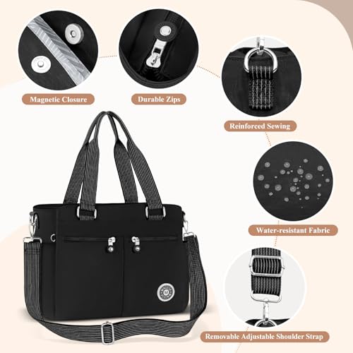 VOBUKE Sac Bandoulière Grande Sacs a Main Imperméables pour Femme Usage Quotidien avec Multi-Poches et Bandoulieres Régl