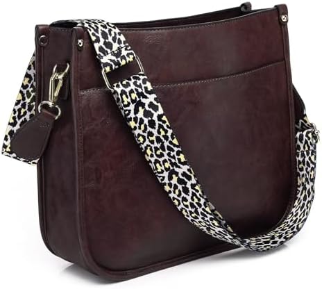 AUYOCO Vegan Leather Crossbody Bags for Women Handbag with Guitar Strap Zipped Pockets AUYOCO Vegan Leather Crossbody