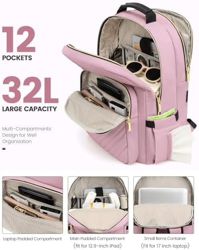 Laptop Backpack Purse for Women Work Travel Black OEKO-TEX STANDARD 100 Laptop Backpack Purse for Women College Black Qu