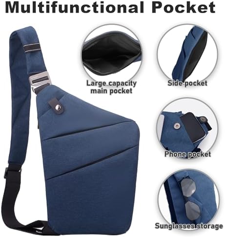 BIRDDIE Anti-Theft Travel Bag - Large Capacity Chest Sling Bag for Travel and Sports | BIRDDIE Anti-Theft Travel Bag -