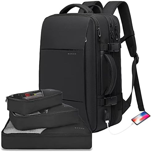 BANGE Expandable 35L Weekender Backpack for Men and Women | Waterproof 17.3inch Laptop Weekender Backpack for Men and W
