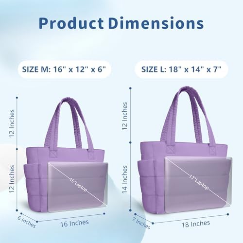 TOPDesign Lightweight Puffy Handbag for Women Travel TOPDesign Quilted Shoulder Bag for Women Work TOPDesign Puffer Tote