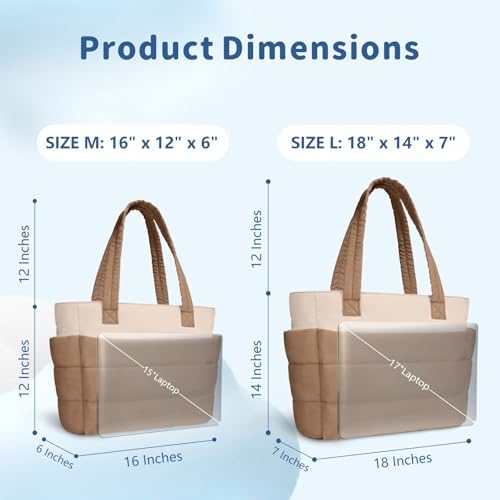 TOPDesign Lightweight Puffy Handbag for Women Travel TOPDesign Quilted Shoulder Bag for Women Work TOPDesign Puffer Tote