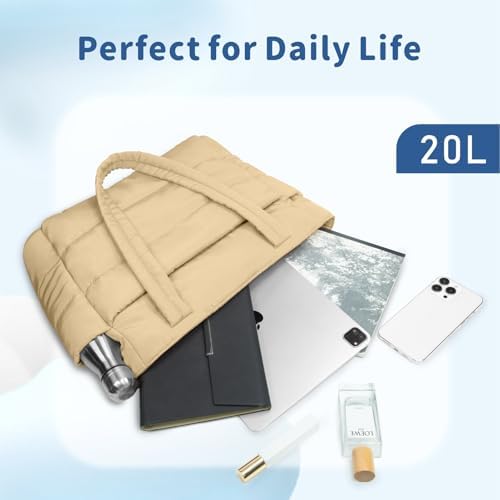 TOPDesign Lightweight Puffy Handbag for Women Travel TOPDesign Quilted Shoulder Bag for Women Work TOPDesign Puffer Tote