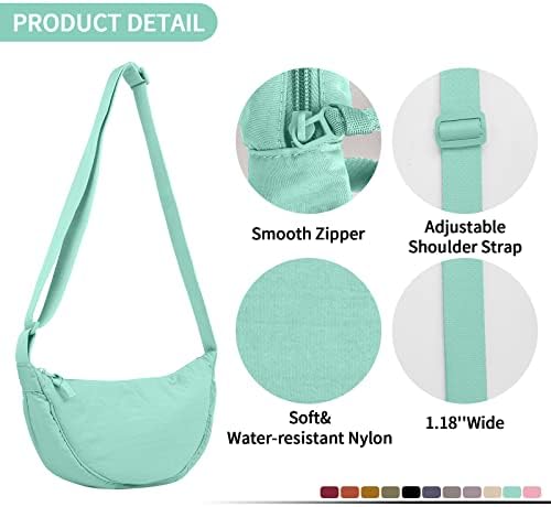 EVGLOW Nylon Crescent Crossbody Bag - Trendy Women's Travel Sling Bag EVGLOW Nylon Crescent Crossbody Bag - Small Men's