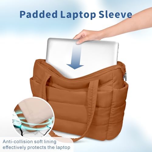 TOPDesign Lightweight Puffy Handbag for Women Travel TOPDesign Quilted Shoulder Bag for Women Work TOPDesign Puffer Tote